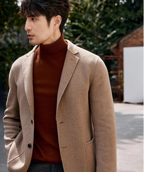 camel wool handmade casual jacket　SH2340