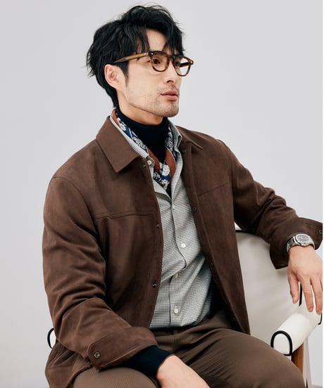 stretch suede jacket /3color　SH2676