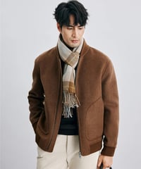 baseball collar wool tweed jacket /2color　SH2416