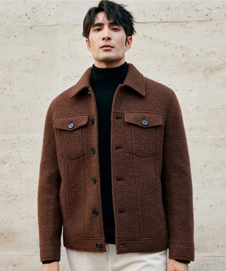 lapel denim jacket wool 100% /2color　SH2383