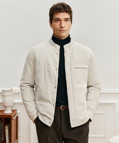 white goose down jacket with stand-up collar /2color　SH2590