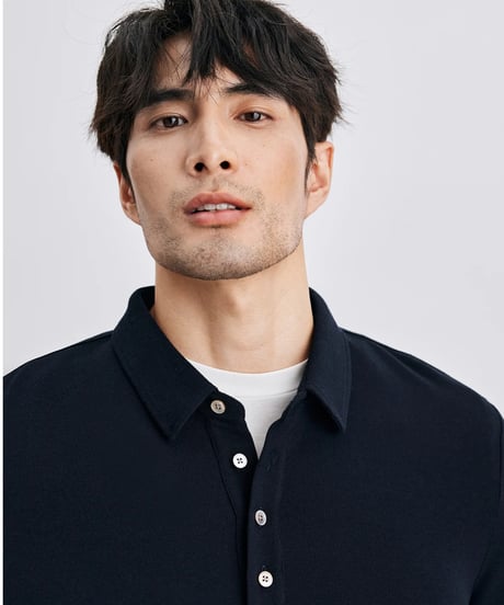 modal wool cotton lapel shirt /2color　SH2399