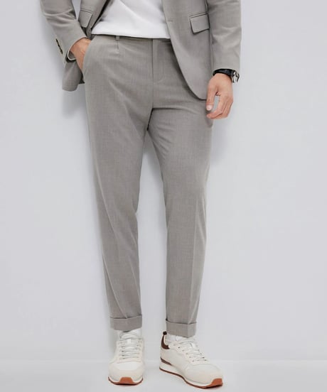 casual pants with single pleats /2color　SH2124