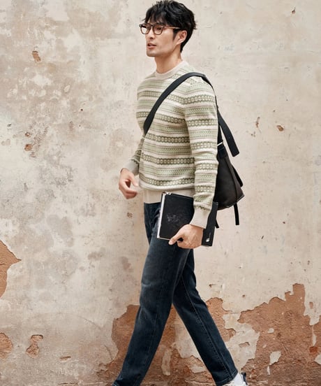 fair isle jacquard cashmere wool sweater　SH2342