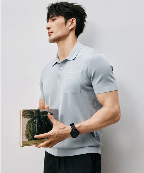 cotton knit polo shirt /2color　SH2534