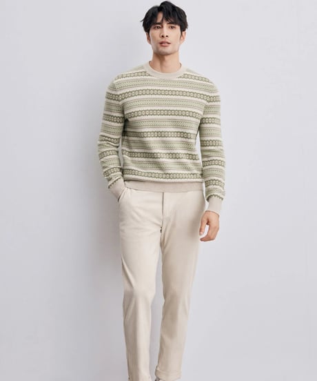 fair isle jacquard cashmere wool sweater　SH2342