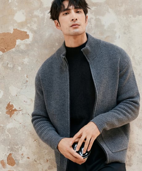 knit cardigan jacket wool 100% /2color　SH2387