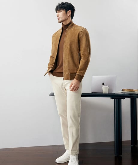 sheepskin suede leather jacket　SH2240