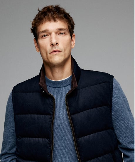 down jacket vest wool white goose /2color　SH2621