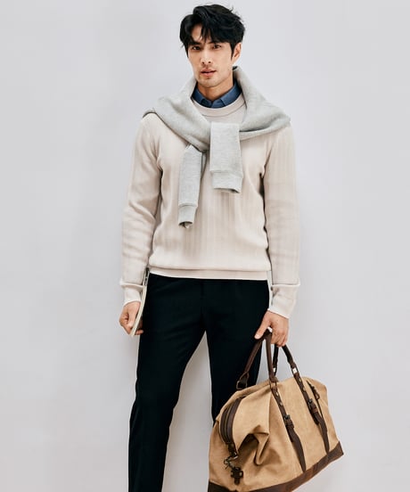 crew neck sweater wool /2color　SH2640