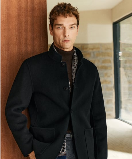 stand collar wool cashmere jacket　SH2618