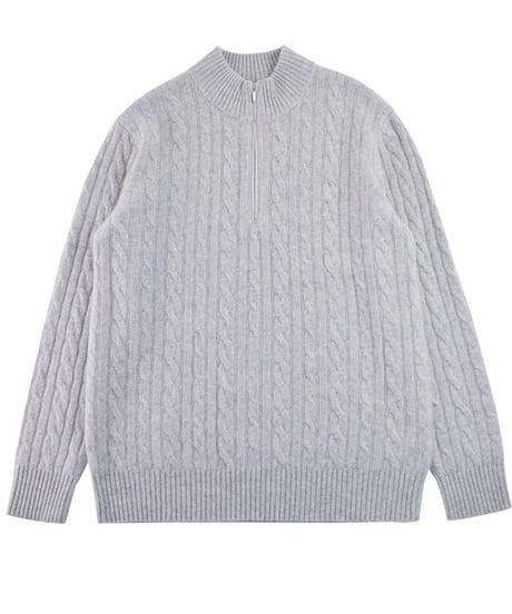 cashmere sweater half height zipper /2color　SH2194