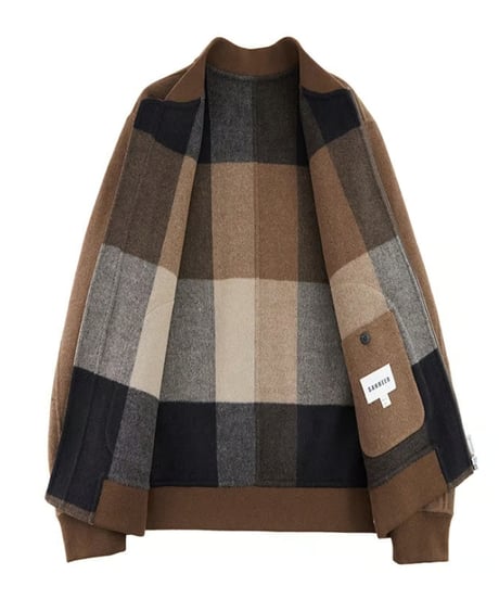 baseball collar wool tweed jacket /2color　SH2416
