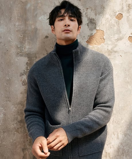 knit cardigan jacket wool 100% /2color　SH2387