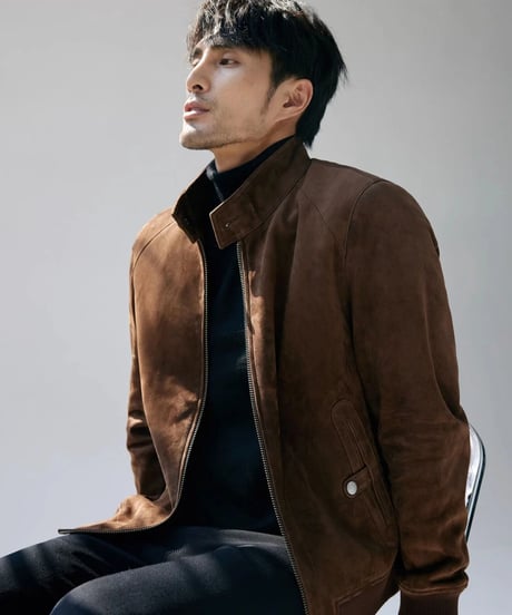 Harrington jacket sheepskin leather /2color　SH2254