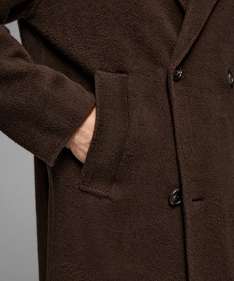 wool coat in mulberry silk /2color　SH2602