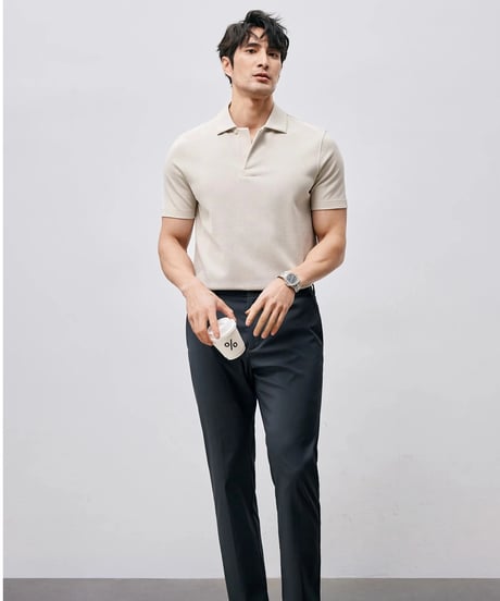 supima cotton lapel t-shirt /3color　SH2486