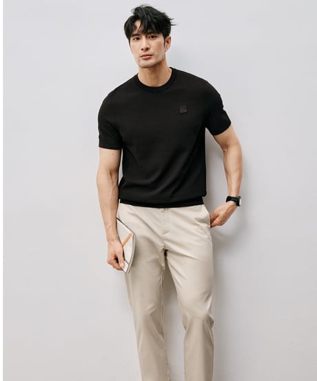 cotton jacquard t-shirt /2color　SH2546