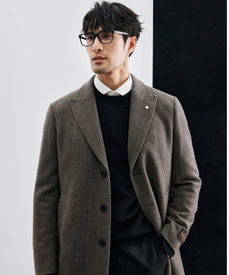 herringbone coat wool 100%　SH2404