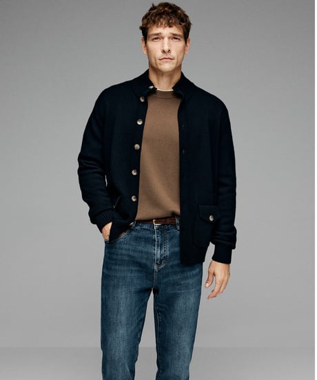 round neck sweater in wool /4color　SH2649