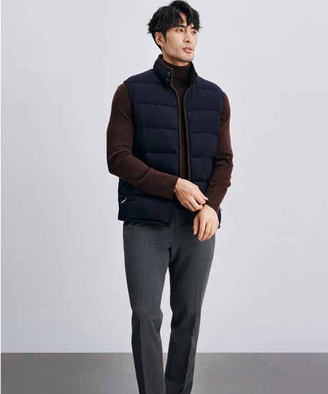 modal wool white goose down vest /2color　SH2403