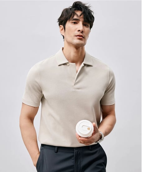 supima cotton lapel t-shirt /3color　SH2486