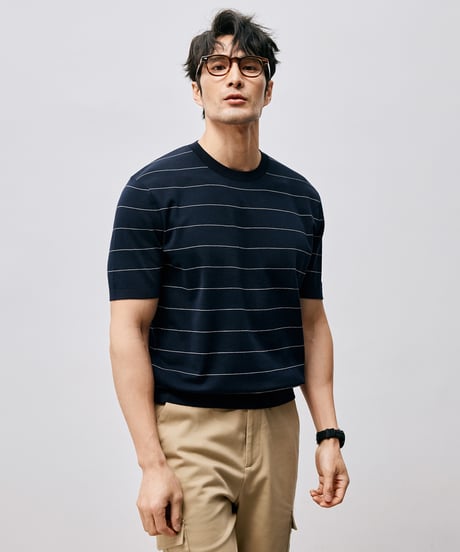 round neck knit short sleeve t-shirt /2color　SH2495