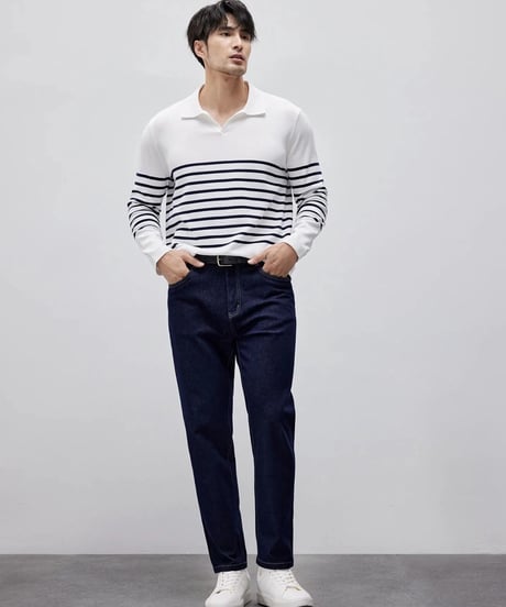 striped V neck sweater　SH2148