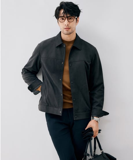 stretch suede jacket /3color　SH2676