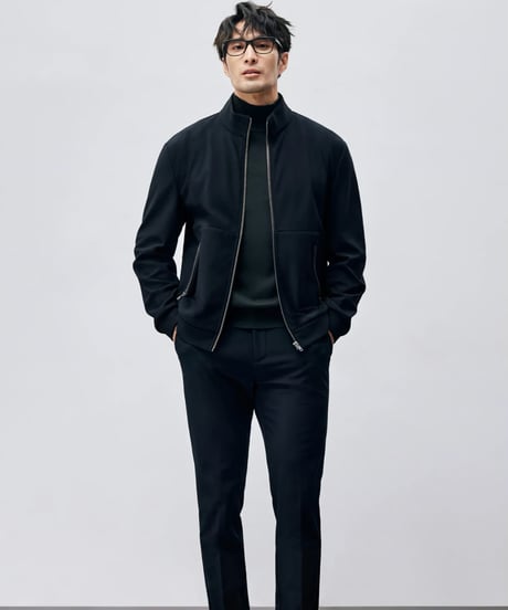 velvet stand-up collar zip-up jacket　SH2438