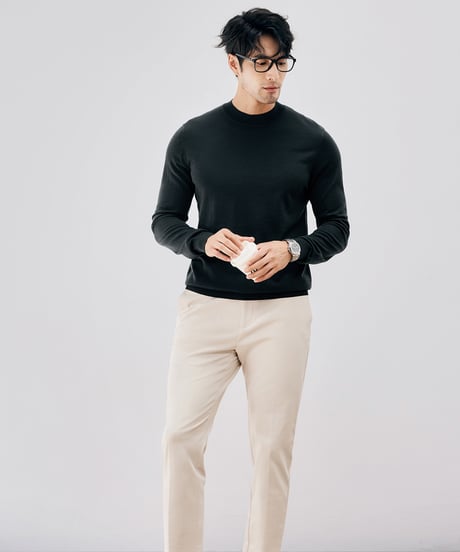 half turtleneck sweater wool 100% /7color　SH2675