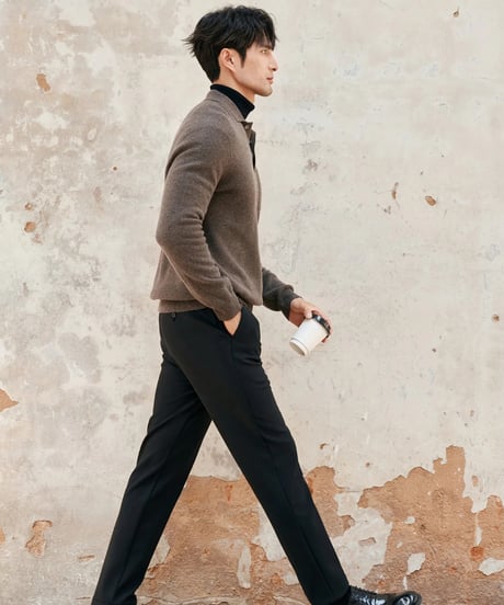 Cashmere wool lapel sweater /2color　SH2388