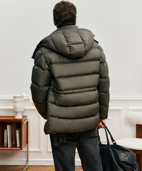 white goose down jacket with hood /2color　SH2573