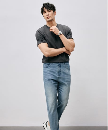 stretch elastic waist jeans　SH2494