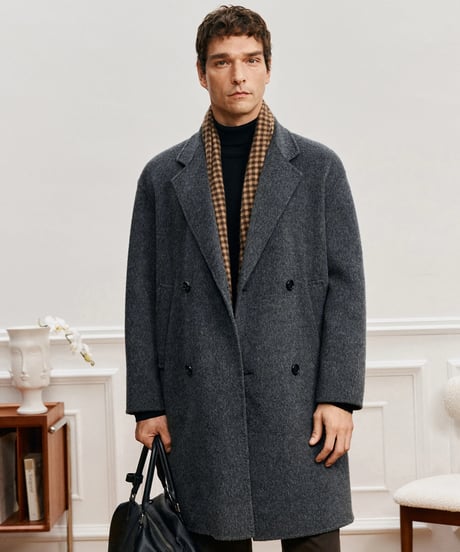 wool coat in mulberry silk /2color　SH2602