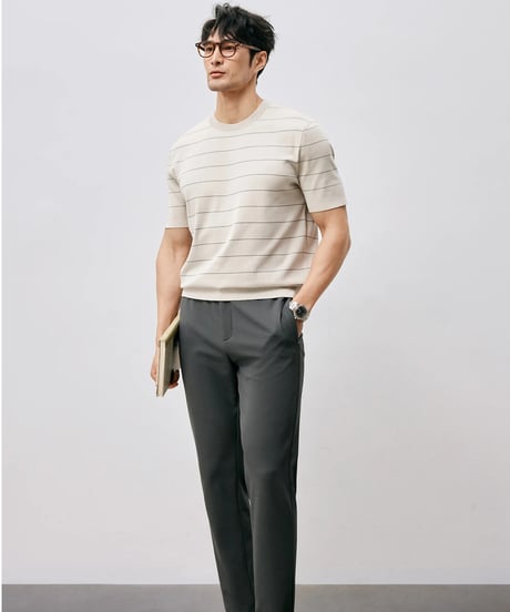stretch elastic waist pants /2color　SH2496