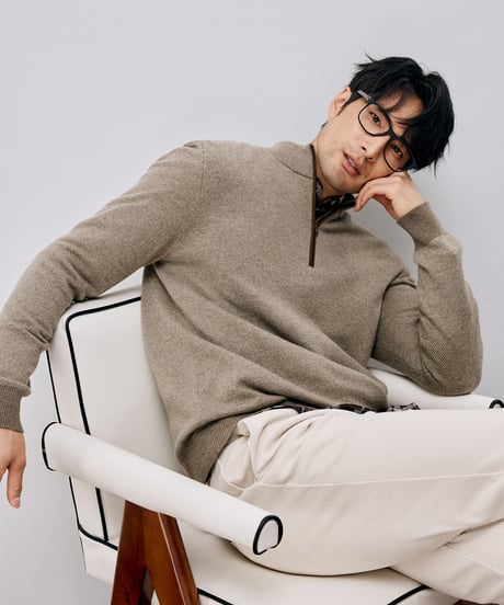 half-zip cashmere sweater　SH2587