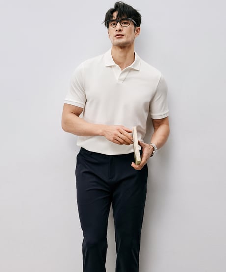mulberry silk slim polo shirt /3color　SH2556