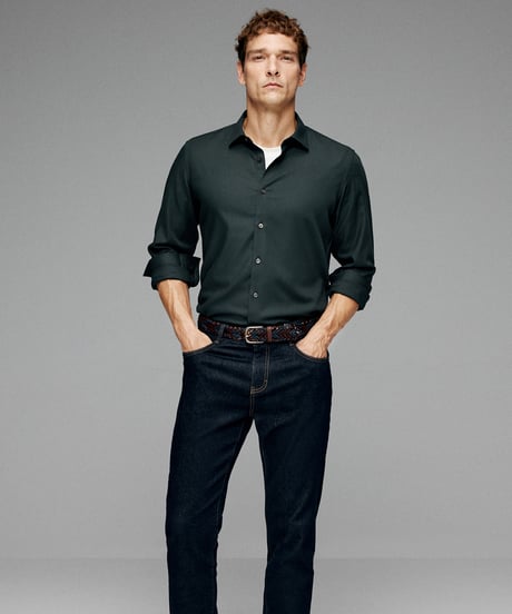 business casual shirt modal /4color　SH2661