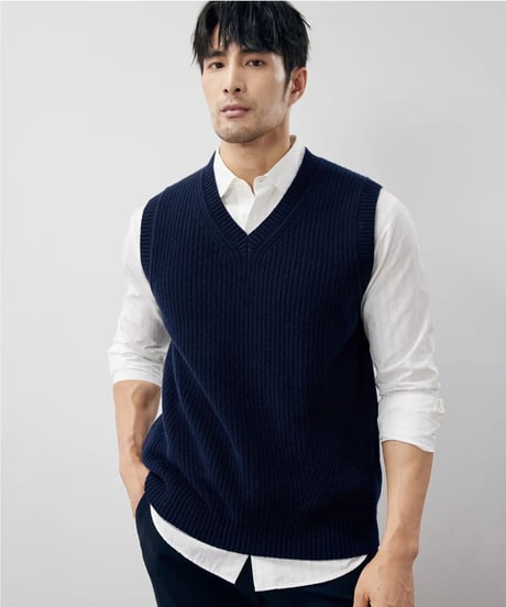 sweater sleeveless V neck wool /3color　SH2233