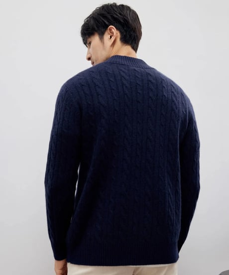 cashmere sweater half height zipper /2color　SH2194