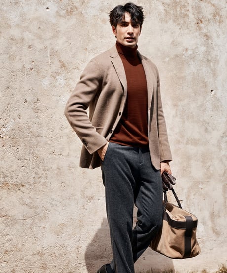 camel wool handmade casual jacket　SH2340