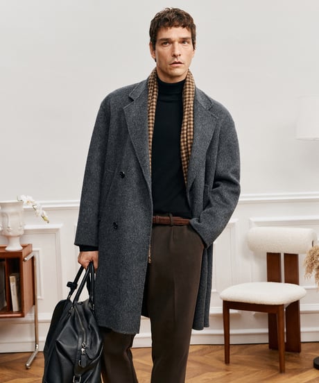 wool coat in mulberry silk /2color　SH2602