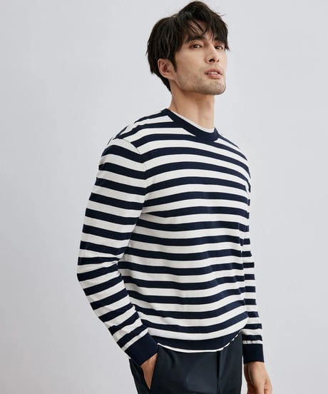 stripe round neck sweater　SH2306