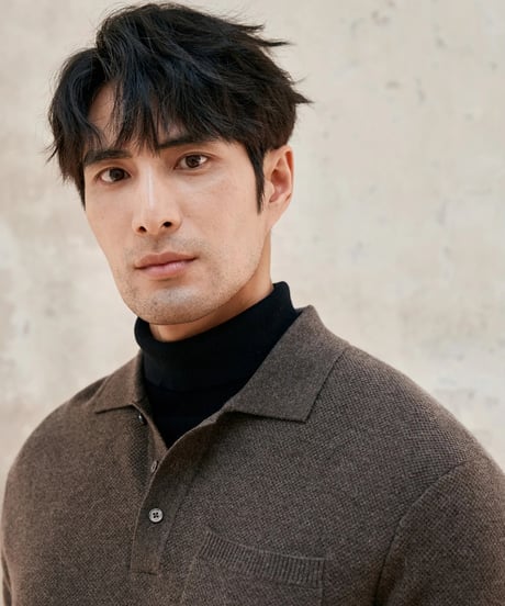 Cashmere wool lapel sweater /2color　SH2388