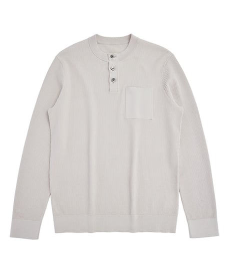 waffle jacquard henley shirt /2color　SH2452