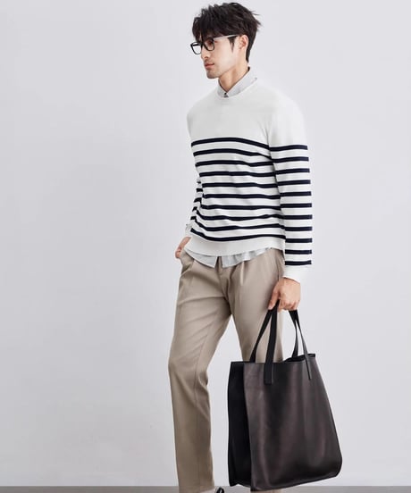 striped round neck sweater /2color　SH2294