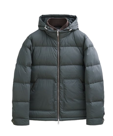 white goose leather stitch down jacket /3color　SH2382