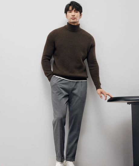 yak slim high neck sweater /2color　SH2214