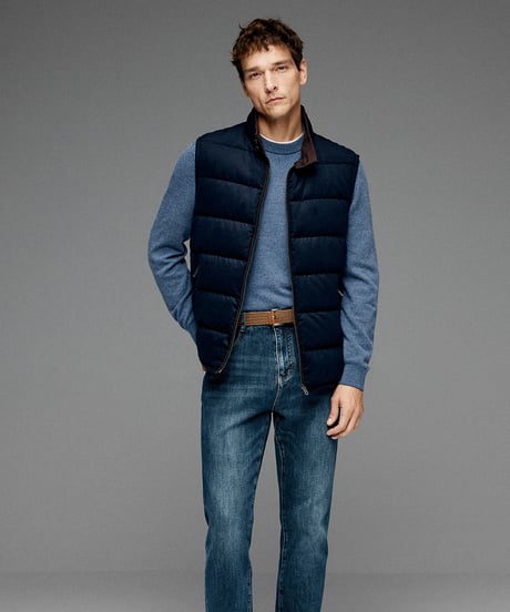 down jacket vest wool white goose /2color　SH2621